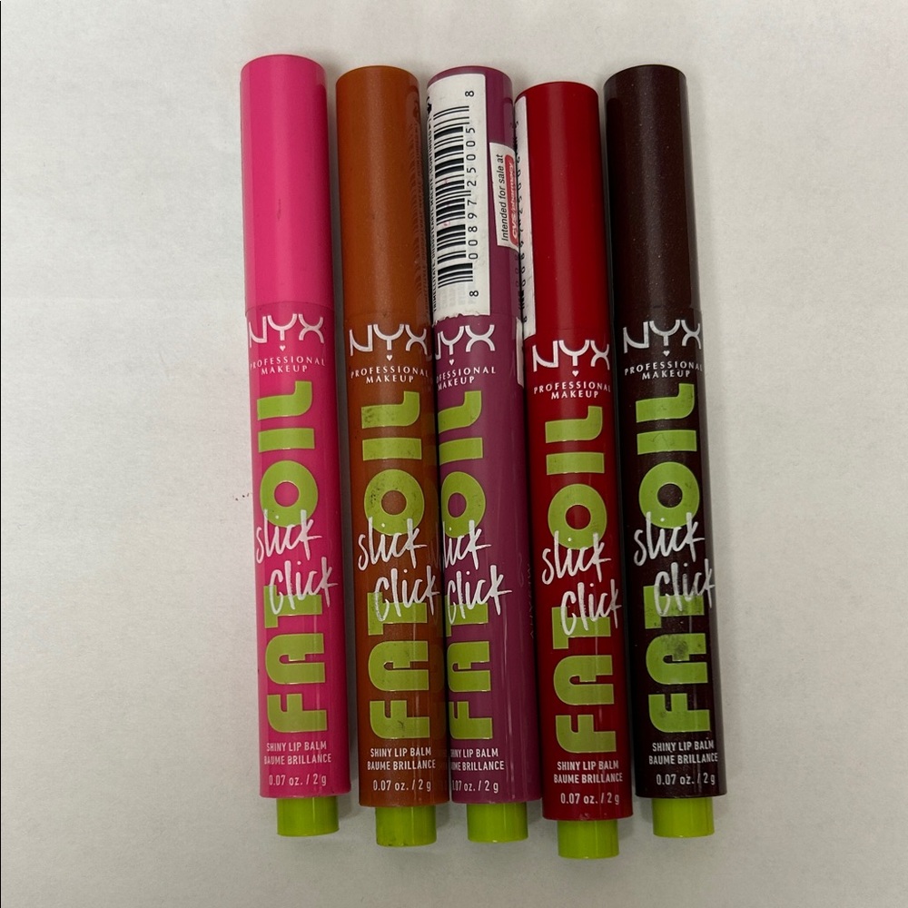 NYX Fat Oil Slick Click Lip Balm Collection -5 -0.07 oz. Each